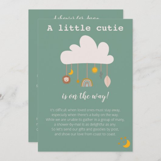 Invitation Baby shower Boho (Devant / Derrière)