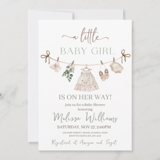 Invitation Baby shower Boho (Devant)