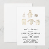 Invitation Baby shower Boho (Devant / Derrière)
