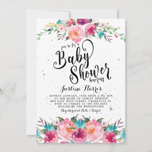 Invitation Baby shower Boho (Devant)