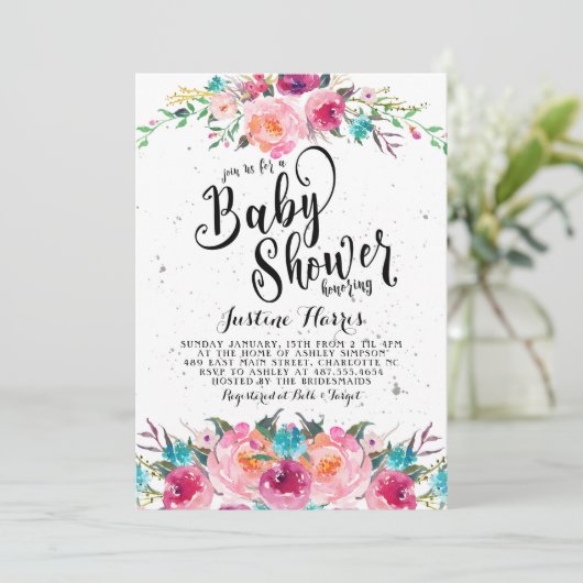 Invitation Baby shower Boho (Debout devant)