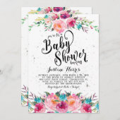 Invitation Baby shower Boho (Devant / Derrière)