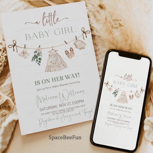 Invitation Baby shower Boho