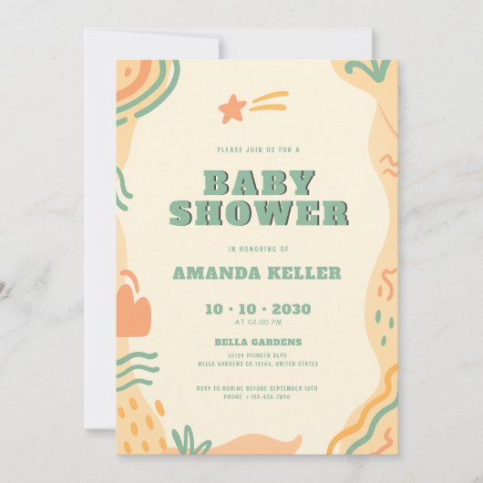 Invitation Baby shower Boho (Devant)
