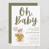 Invitation Baby shower Boho (Devant / Derrière)