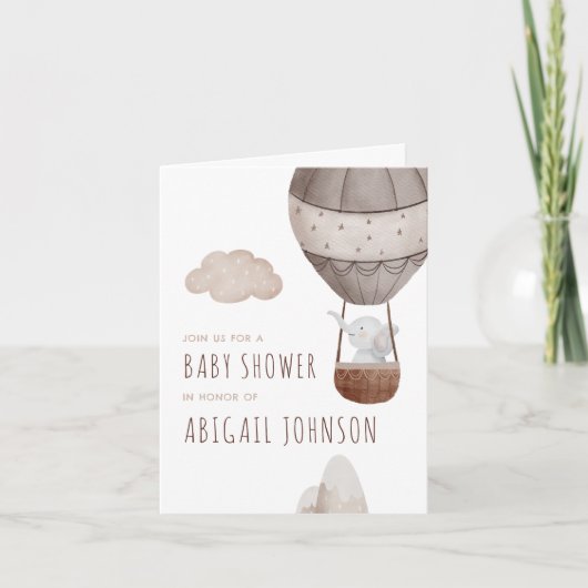 Invitation Baby shower Boho à ballon chaud (Devant)