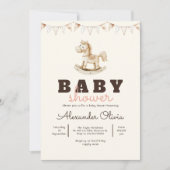 Invitation Baby shower Boho à cheval à roches mignon (Devant)