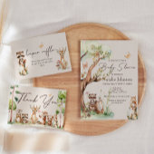 Invitation Baby shower Boho Animaux des bois