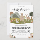 Invitation Baby shower Boho Animaux des bois (Devant)