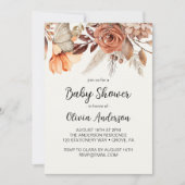 Invitation Baby shower Boho aux fleurs séchées (Devant)