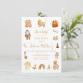 Invitation Baby shower Boho Baby Boy Clothes & Toys (Debout devant)