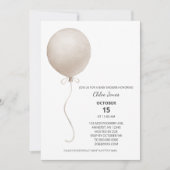 Invitation Baby shower Boho Ballot Beige Moderne (Devant)