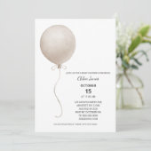 Invitation Baby shower Boho Ballot Beige Moderne (Debout devant)