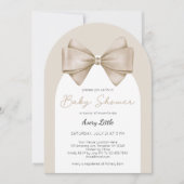 Invitation Baby shower Boho Beige moderne (Devant)