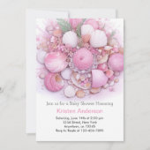 Invitation Baby shower Boho Blissful de l'océan rose (Devant)