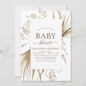 Invitation Baby shower Boho Bohème Pampas Grass (Devant)