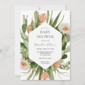 Invitation Baby shower Boho Cactus (Devant)
