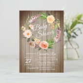 Invitation Baby shower Boho Chic (Debout devant)