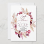 Invitation Baby shower boho chic bordeaux (Devant)