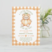 Invitation Baby shower Boho Citrouille d'ours (Debout devant)