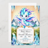 Invitation Baby shower Boho Custom Dragon (Devant / Derrière)