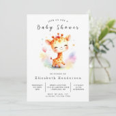 Invitation Baby shower Boho Custom Giraffe (Debout devant)