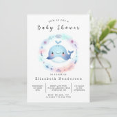 Invitation Baby shower Boho Custom Whale (Debout devant)