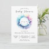 Invitation Baby shower Boho Custom Whale (Debout devant)