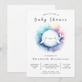 Invitation Baby shower Boho Custom Whale (Devant / Derrière)