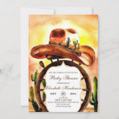 Invitation Baby shower Boho Cute Custom Cowboy (Devant)