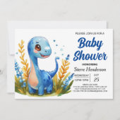 Invitation Baby shower Boho Cute Dinosaur Boy Enchanted (Devant)