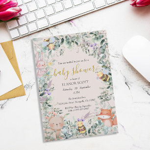 Invitation Baby shower Boho de bois neutre pour les femmes