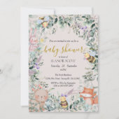 Invitation Baby shower Boho de bois neutre pour les femmes (Devant)