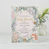 Invitation Baby shower Boho de bois neutre pour les femmes (Debout devant)