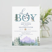 Invitation Baby shower Boho de la forêt de la aquarelle (Debout devant)