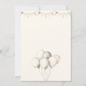 Invitation Baby shower Boho de lapin mignon (Dos)