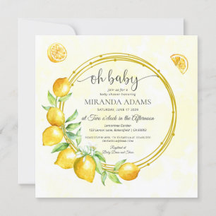 Invitation Baby shower Boho d'été de citron vert d'or rustiqu