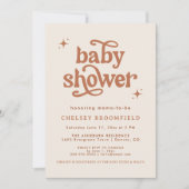 Invitation Baby shower Boho, Douche en terre cuite (Devant)