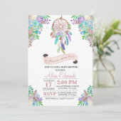 Invitation Baby shower Boho Dreamcatcher (Debout devant)