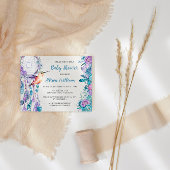 Invitation Baby shower Boho Dreamcatcher Hummingbird
