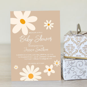 Invitation Baby shower boho du désert de marguerite fleurie