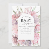 Invitation Baby shower Boho Dusty rose violet (Devant)