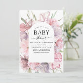 Invitation Baby shower Boho Dusty rose violet (Debout devant)