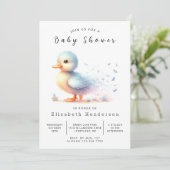 Invitation Baby shower Boho Editable Duck (Debout devant)