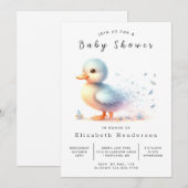 Invitation Baby shower Boho Editable Duck (Devant / Derrière)