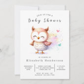 Invitation Baby shower Boho Elegant Owl (Devant)