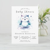 Invitation Baby shower Boho élégant Owl (Debout devant)