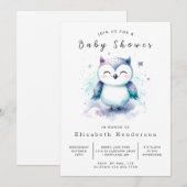 Invitation Baby shower Boho élégant Owl (Devant / Derrière)