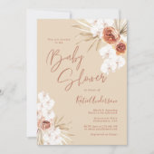 Invitation Baby shower Boho en herbe Pampas Tonique Terre (Devant)