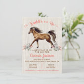 Invitation Baby shower Boho Filly Horse (Debout devant)